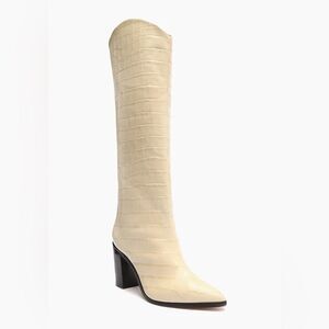 Schutz Maryana Croc-Embossed Leather Boots